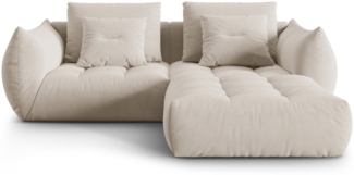 Micadoni Ecksofa Bloom 3-Sitzer Samt Ecru