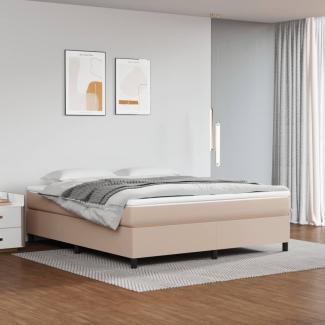 vidaXL Boxspringbett Matratze Cappuccino-Braun 160x200 cm Kunstleder 3144619