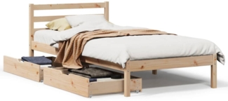 vidaXL Massivholzbett ohne Matratze 75x190 cm Kiefernholz 3301524