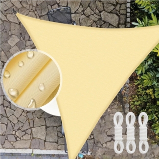Jibenhome Sonnensegel Dreieck 2x2x2m Wasserdicht Sonnenschutz Befestigungsseile, Sonnendach, 420D Polyester Windschutz mit 95%UV Schutz für Garten Terrasse Camping