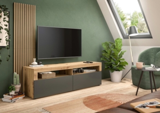 INOSIGN Lowboard Telli, Breite 160 cm, mit 2 Paneelen, 2 Klappen & 2 offenen Fächern, TV-Board, TV-Möbel, Media-Möbel, Fernsehschrank