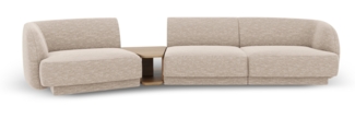 Micadoni Modulares Sofa Miley 3-Sitzer Links Chenille Eden Beige