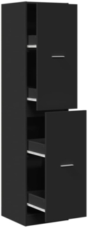 vidaXL Apothekerschrank Schwarz 40x41x174,5 cm Holzwerkstoff 3309646