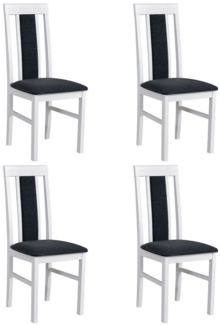 MOEBLO Stuhl ELIONA 2 (Eleganter Massivholz-Stuh – zeitloses Design mit gepolstertem Sitz für stilvolle Wohnräume, Polsterstühle, Holzstühle, Esszimmerstühle, Gepolstert Massivholz, 4 St), (BxHxT):43x96x40cm