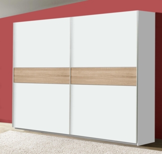 Schwebetürenschrank Kleiderschrank weiß / sonoma eiche 231cm