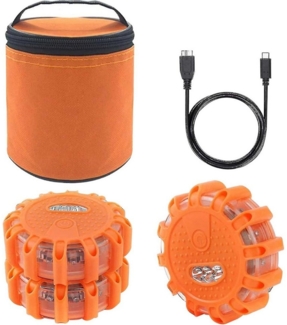 VIVIHEYDAY LED Nachtlicht 3/6 Stück LED Warnleuchten Warnblinkleuchte, LED Straßen Fackeln, Sicherheit Blinkende, mit Magnetfuß und Haken, 9 Blinkmodi, für Autos, LKWs, Boote, Camping, Bergsteigen, Wandern