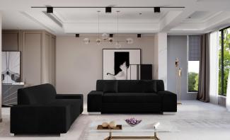 Wohnideebilder Porto 2+3 Schwarz Ecksofas & Eckcouches P_P24