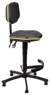 meychair Drehstuhl 82010201 W30-H-PU-FS-010201 schwarz/gelb