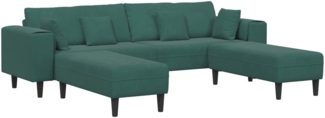 vidaXL Samt Sofa mit Kissen 3 pcs Dunkelgrün 208 cm Samt 3335174