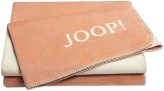 JOOP! 'Uni-Doubleface' Wohndecke, Baumwollmischgewebe, apricot / sand, 150 x 200 cm