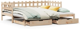 vidaXL Tagesbett Ausziehbar mit Schubladen ohne Matratze 80x200 cm 3302249