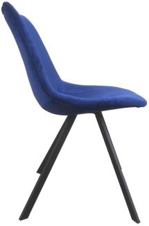 SIT&CHAIRS Stuhl 2er-Set Velvet Stahlgestell Blau Schwarz