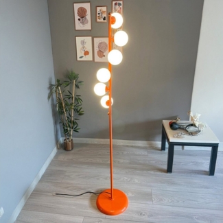 Bamyum Stehlampe Orange Stehlampe Modern Dekorative Metall Stehlampe, ohne Leuchtmittel, E27, verstellbarer Lampenschirm, Stehluchte mit Ablage