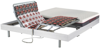 Relaxbett elektrisch - Matratzen mit Memory Schaum - ATRIDE von DREAMEA - mit OKIN-Motor - Weiß - 2 x 90 x 200 cm