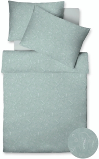 Fleuresse Vegane Mako Satin Bettwäsche Farbe Lichtblau Größe 135x200+80x80 cm Kopfkissen