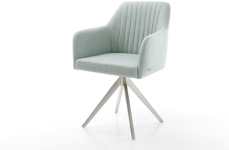 Esszimmerstuhl Greg-Flex Stripes Mint Kreuzgestell kantig Edelstahl Taschenfederkern