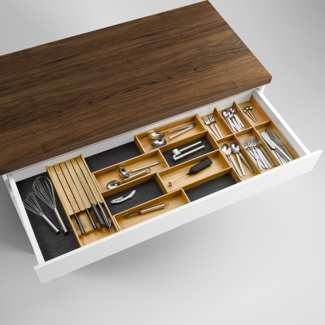 Modify Besteckeinsatz Set 1200, Eiche hell / Besteckkasten-Set Holz