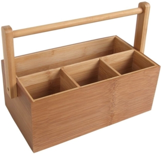 Bambus-Organizer Utensilienbox Stiftebox Besteckkasten Schreibtisch Aufbewahrung