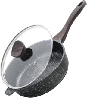 Tiefe Bratpfanne mit Deckel 26 cm Granitbeschichtung Induktion PFOA-frei