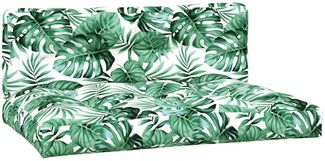 vidaXL Palettenkissen 2-tlg., Stoff, Blattmuster