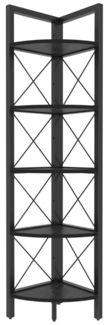 Calicosy 'REMO' Eckregal mit 5 Regale schwarz H160 cm - Schwarz