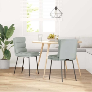 vidaXL Esszimmerstühle 2 Stk. Hellgrau Samt 4101282