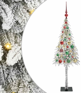 vidaXL Weihnachtsbaum mit 150 LEDs Weiß 120 cm PE und Stahl 3396211