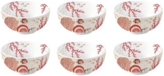 EasyLife Müslischale Reef, Porzellan, Spülmaschinengeeignet, Weiß, Motiv: Korallen