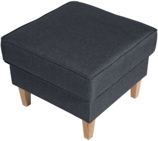 Hocker Karlen Bezug Flachgewebe Buche natur / denim 22025