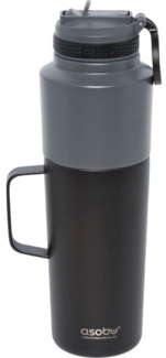 Asobu Twin Pack Bottle with Mug Schwarz, 0.9 L + 0.6 L