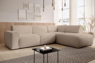 AX LIVING Couch Sofa L Form Didim L Hellbraun – 310 cm, stilvoll & bequem R