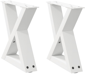 vidaXL Couchtischbeine 2 Stk. Weiß 40x(30-31,3) cm Stahl 4012681