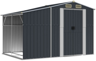 vidaXL Gerätehaus Anthrazit 277x192,5x179 cm Verzinkter Stahl 3188292