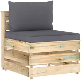 vidaXL Modulares Mittelsofa mit Kissen Grün Imprägniertes Holz 3074507