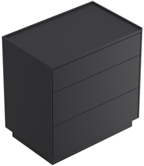 Nachttisch Kommode Lux XL 70cm, 3 Pushauszüge lackiert Grafit für Boxspringbett : Grafit