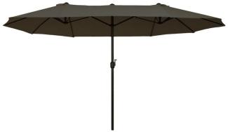 Outsunny Sonnenschirm Gartenschirm Terrassenschirm mit Handkurbel, LxB: 265x455 cm, Doppelsonnenschirm, Marktschirm, Oval 460 x 270 x 240 cm