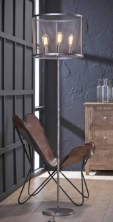 Stehleuchte ROND Silber Antik Look