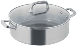 Berndes Servierpfanne mit Glasdeckel 28 oder 32 cm, poliert - Tricion Resist b.nature, 3-Schicht-Material