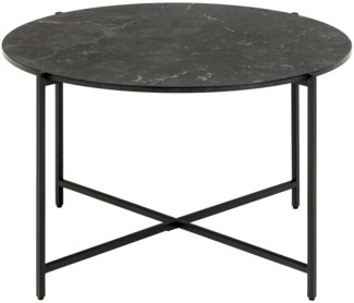 ACTONA GROUP Couchtisch Lamoine, Rund, Izmir matt schwarz, rau Melamin, Ø70x42 cm