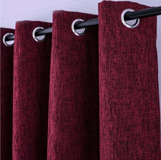 Brilliant Gardine / Grobgewebt / Bordeaux / Öse / 140x245cm / Blickdicht / #9001, Blickdicht