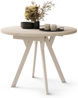 designimpex Esstisch Design Esstisch Aldo ausziehbar 90 cm bis 145 cm rund Esszimmer Tisch, Esstisch, Esszimmertisch, Tisch, Ausziehtisch, Küchentisch, Esszimmer
