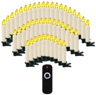 Gotoll LED-Christbaumkerzen CH010-50_B 10/20/30/40/50er kabellos Weihnachtsbaumkerzen, weihnachtsdeko Weihnachtsbeleuchtung Mit timer und Fernbedienung