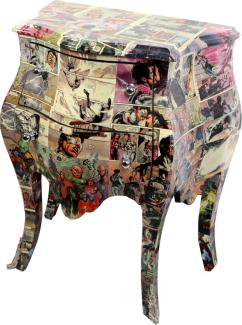 Casa Padrino Barock Kommode Comic Design 63 cm x H 75 cm - Handgefertigtes Unikat - Limited Edition