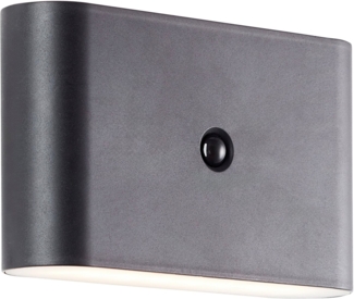 Brilliant LED Außen-Wandleuchte Xino, Bewegungsmelder, LED fest integriert, Warmweiß, Akku-Leuchte, 330 lm, 3000K, magnetische Anbringung, Up-Downlight, USB