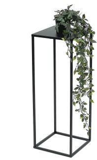 DanDiBo Blumenhocker Metall Schwarz Eckig 60 cm Blumenständer Beistelltisch 96315 M Blumensäule Modern Pflanzenständer Pflanzenhocker