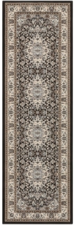 Orientalischer Kurzflor Teppich Skazar Isfahan Creme Braun - 80x250x0,9cm