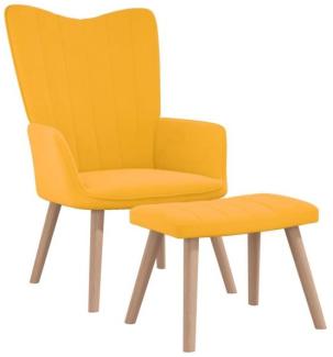 vidaXL Relaxsessel mit Hocker Senfgelb Samt 327673