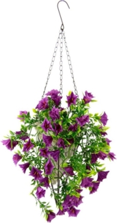 Kunstblume Petunien-Hänger mit Hängeampel Petunien Pflanze mit Blüten, I.GE.A, Höhe 52 cm, Künstliche Blumen Seidenblumen Sommerblüher Hängeblume