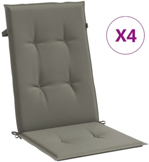 vidaXL Hochlehner-Auflagen 4 Stk. Melange Dunkelgrau 120x50x4 cm Stoff 4002416