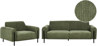 4-Sitzer Sofa Set Cord olivgrün ASKIM